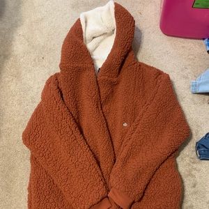 Hooded Teddy Coat w Buttons